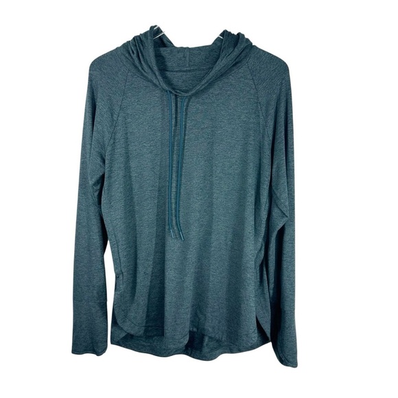 Athleta Tops - ATHLETA Women's Heathered Green Hooded Performance Lightweight Pullover Top L